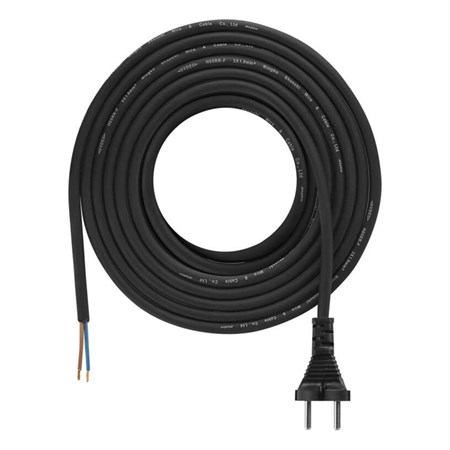 Power cord rubber 2x1,0mm2 5m black  EMOS
