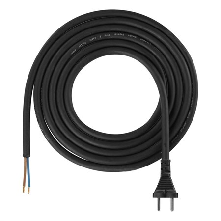 Power cord rubber 2x1,5mm2 3m black  EMOS