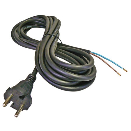 Power cord rubber 2x2,5mm2 3m black