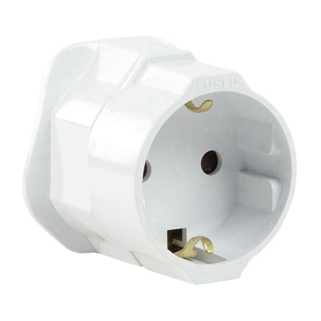 Travel adapter from Czech Republic to England (United Kingdom) HQ EL-TRAVEL01 WHITE
