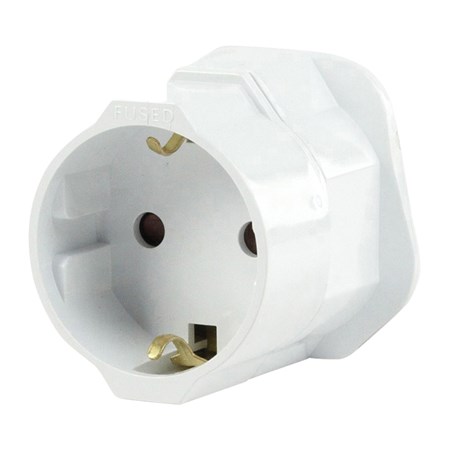 Travel adapter from Czech Republic to England (United Kingdom) HQ EL-TRAVEL01 WHITE