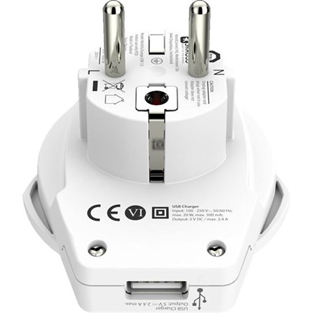 Travel adapter SKROSS PA30 USB for foreigners in the Czech Republic