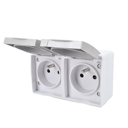 Double socket SOLIGHT 5B308 for wet use