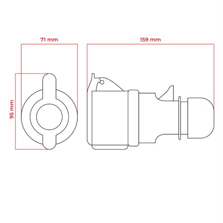 Socket DPM 4p 32A 400V IP44 WS-GP-4-32A