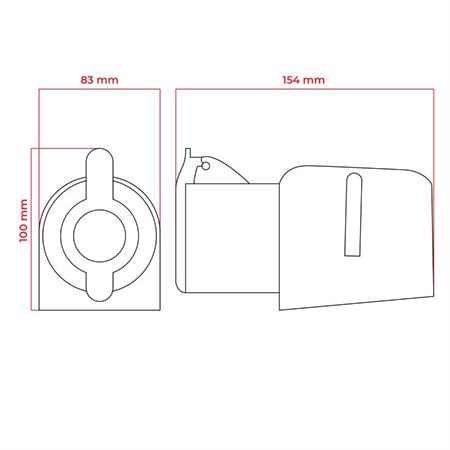 Socket DPM 4p 16A 400V IP44 WS-GS-4-16A