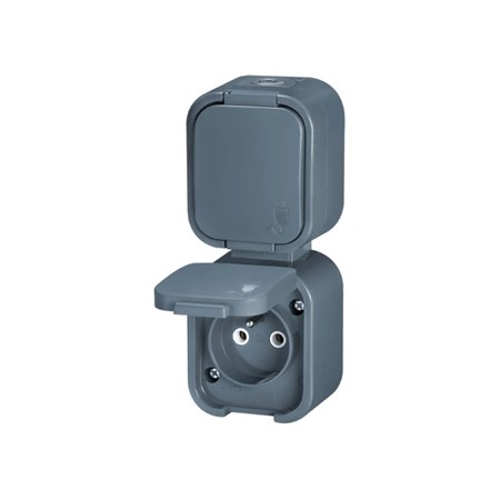 Double socket ABEX NT-6B2/P grey