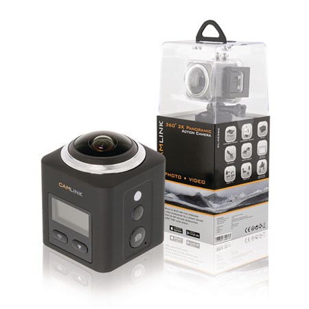 Kamera akčné Ultra HD 2K, WiFi, 360°, vodeodolná 30m CAMLINK CL-AC360