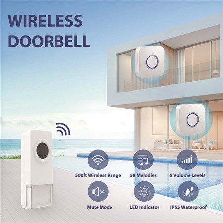 Wireless doorbell GETI GWD307W battery powered