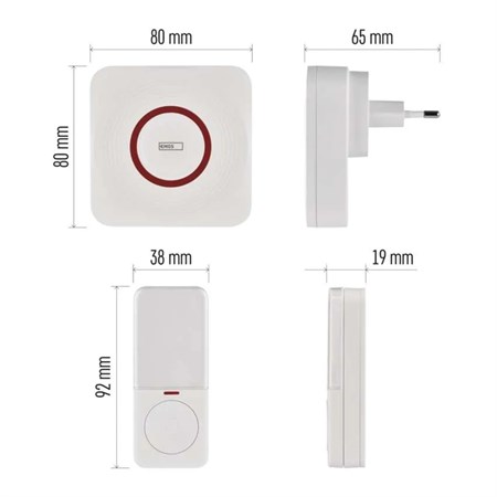 GoSmart Wireless Doorbell P5735WS for socket with WiFi