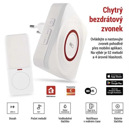 GoSmart Wireless Doorbell P5735WS for socket with WiFi