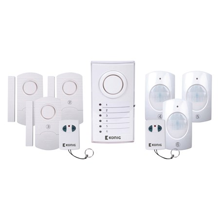 Alarm bezdrôtový 3x PIR, 3x dverové/okenný snímač KÖNIG SAS-ALARM120
