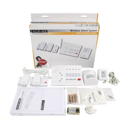 Alarm bezdrôtový 1x PIR, 2x dverný/okenný snímač, 1x diaľkový ovládač KÖNIG SEC-ALARM200