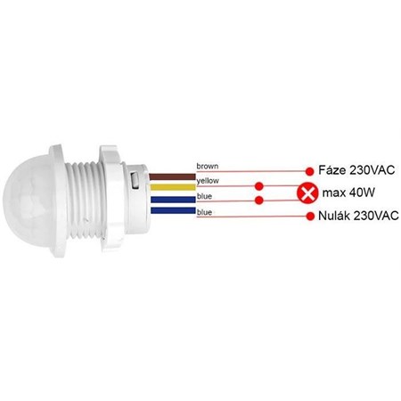 PIR sensor T-3002 for mounting in 20mm hole