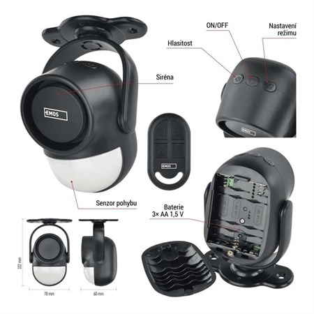 Alarm with motion sensor EMOS EM-125L PROTECTOR