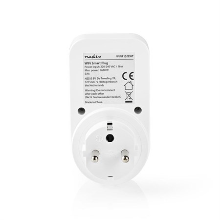 Smart socket NEDIS WIFIP120EWT WiFi Tuya