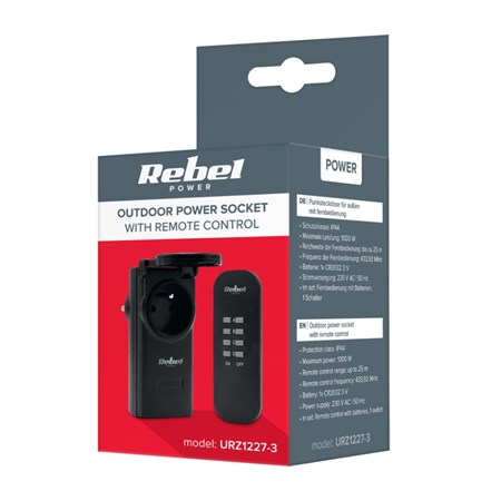 Wireless socket REBEL URZ1227-3 1+1