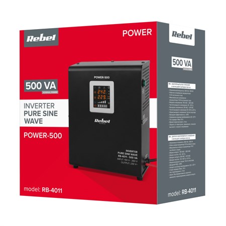 Zdroj záložný REBEL POWER-500 12V/230V 500VA 300W nástenný