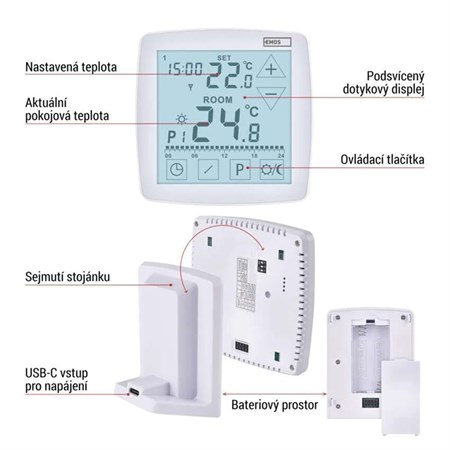 EMOS P56A11 programmable wireless thermostat OpenTherm