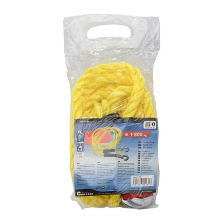 Tow rope 1800kg with carabiners COMPASS 01231
