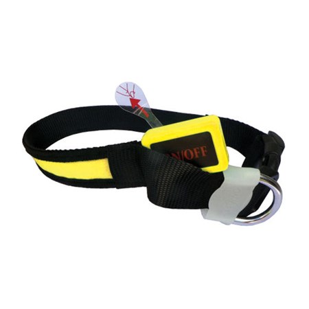 Svítící a blikající obojek pro psy, pásek pro chodce a cyklisty, žlutý M