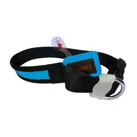 Svítící a blikající obojek pro psy, pásek pro chodce a cyklisty, modrý M