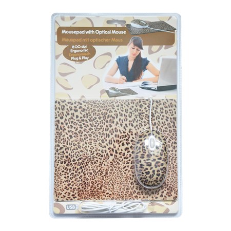 PC mouse with pad Leopard