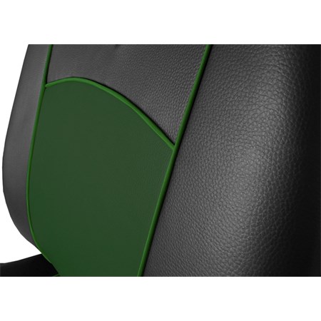 Car seat covers TUNING black and green leather