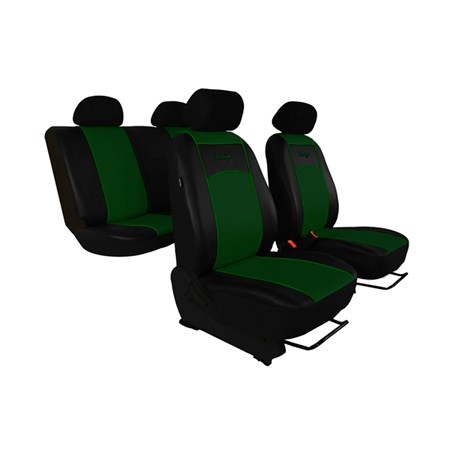Car seat covers TUNING black and green leather