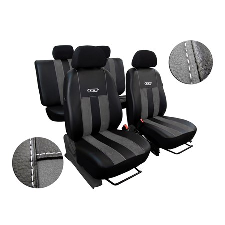 Car seat covers GT dark grey leather and alcantara