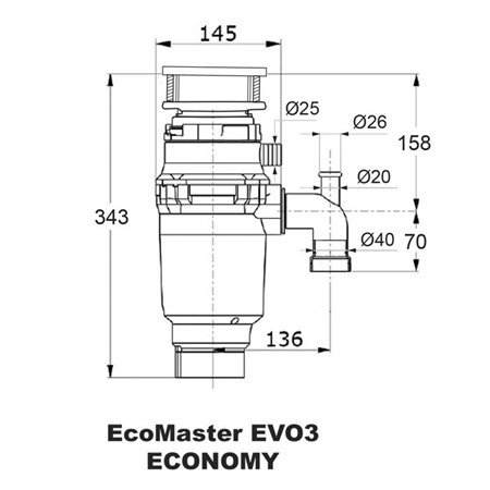 Drtič kuchyňského odpadu EcoMaster ECONOMY EVO3