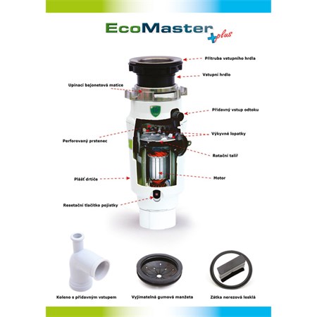 Drtič kuchyňského odpadu EcoMaster STANDARD Plus