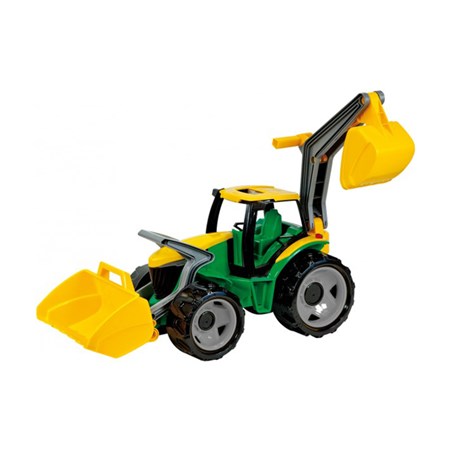 Children's tractor with bucket and digger LENA 65cm