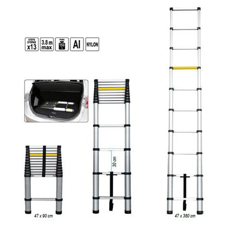 Aluminum telescopic ladder VOREL TO-17701 3.8M