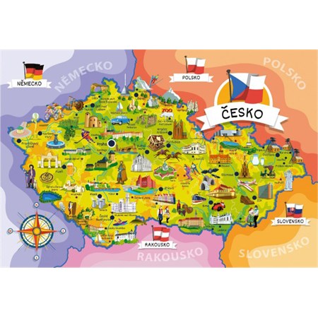 Puzzle TEDDIES MAP OF CZECH REPUBLIC 120 pieces