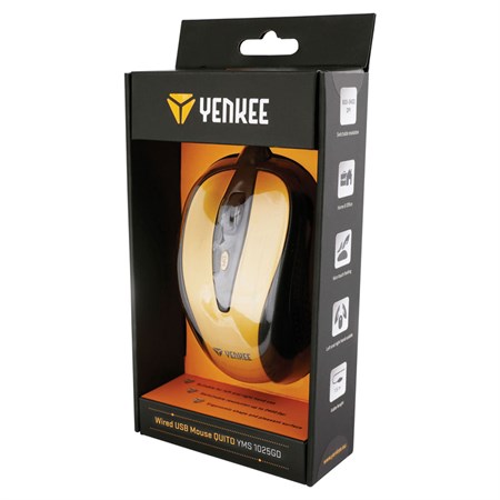 Wired mouse YENKEE YMS 1025GD Quito gold