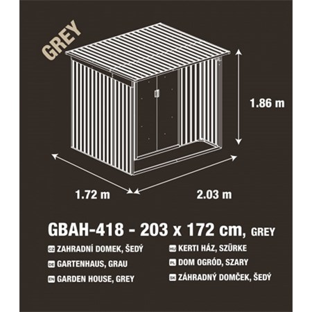 Domek zahradní G21 GBAH 418 203 x 172 cm GREY
