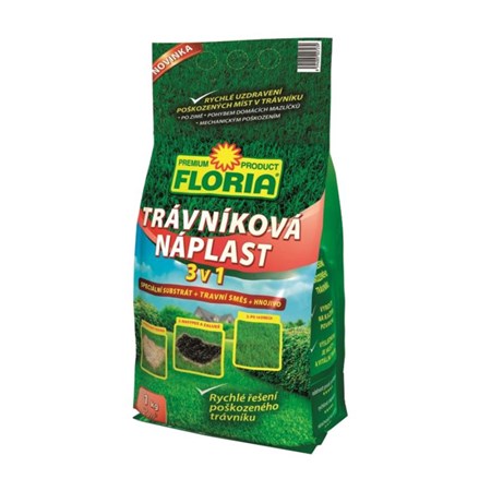 Hnojivo trávníkové FLORIA TRÁVNIKOVÉ NÁPLASŤ 3v1 1 kg