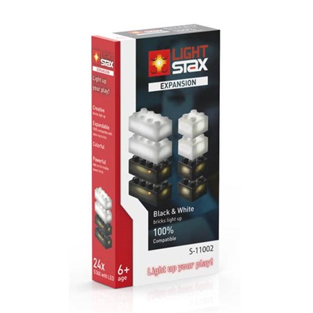 Stavebnice LIGHT STAX EXPANSION BLACK/WHITE kompatibilní LEGO