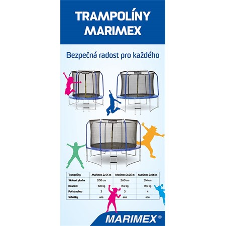 Trampoline MARIMEX with protective mesh 305 cm blue