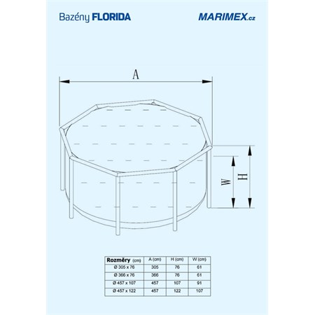 Bazén MARIMEX FLORIDA 3.05 x 0.76 m bez príslušenstva 10340092