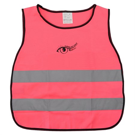 Reflective warning vest baby pink S.O.R. EN 1150:1999 COMPASS 01552