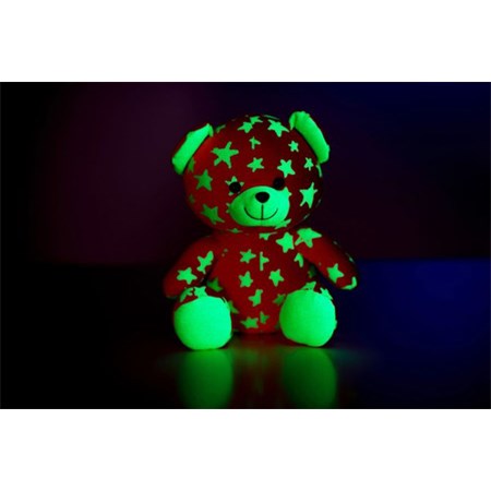 Medvídek plyšový TEDDIES svítící ve tmě GREEN
