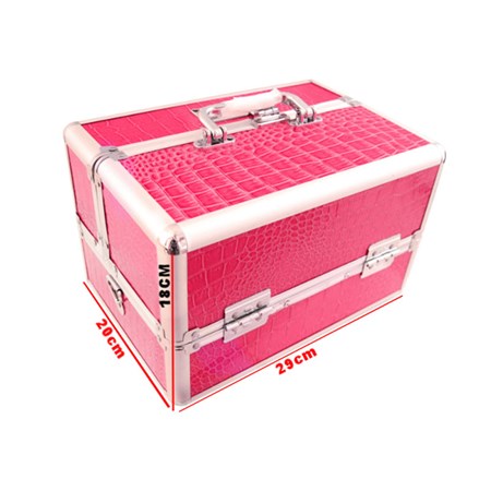 Kufřík kosmetický PROTEC hliník růžový malý