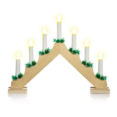 Svícen vánoční  7LED, teplá bílá, IP20, svíčky,  RETLUX RXL 134