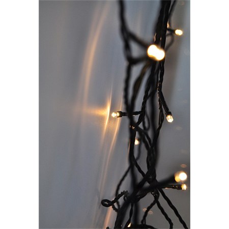 Řetěz vánoční 200 LED 10m, 5m přívod, 8 funkcí, IP44, teplá bílá 1V06-WW
