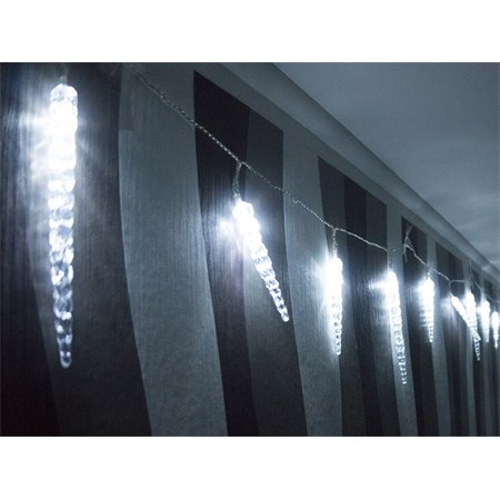 Vánoční řetěz LED rampouchy 40ks (11-16cm), IP44 CL-40 W