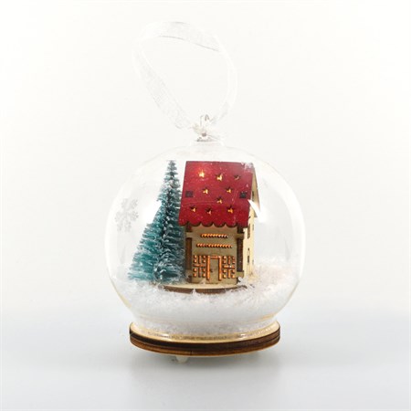 Dekorácia vianočná RETLUX RXL 365 WW sklenená ozdoba dom