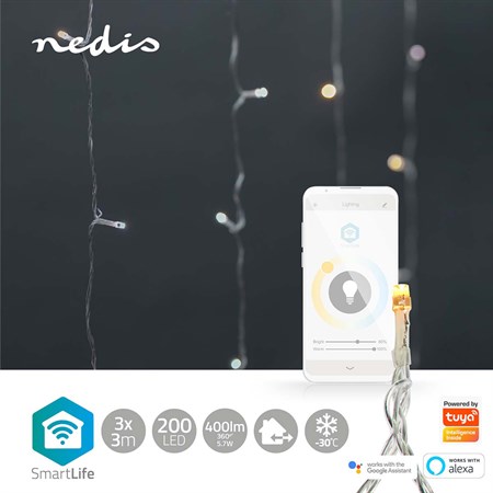 Smart LED vánoční řetěz NEDIS WIFILXC02W200 3m WiFi Tuya