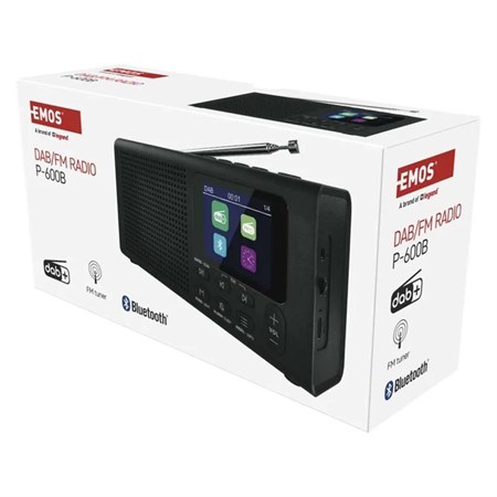 Portable radio EMOS E0090 with Bluetooth, DAB/ DAB+/ FM, black