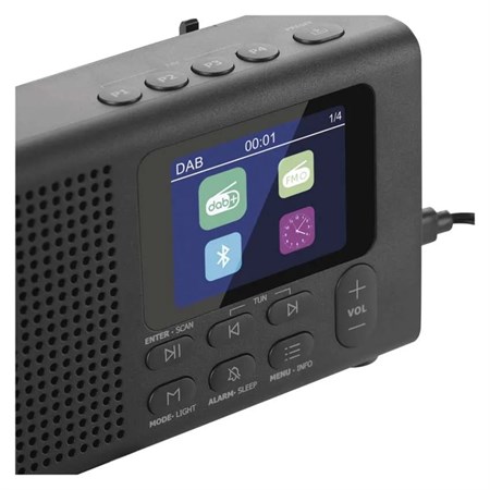 Portable radio EMOS E0090 with Bluetooth, DAB/ DAB+/ FM, black